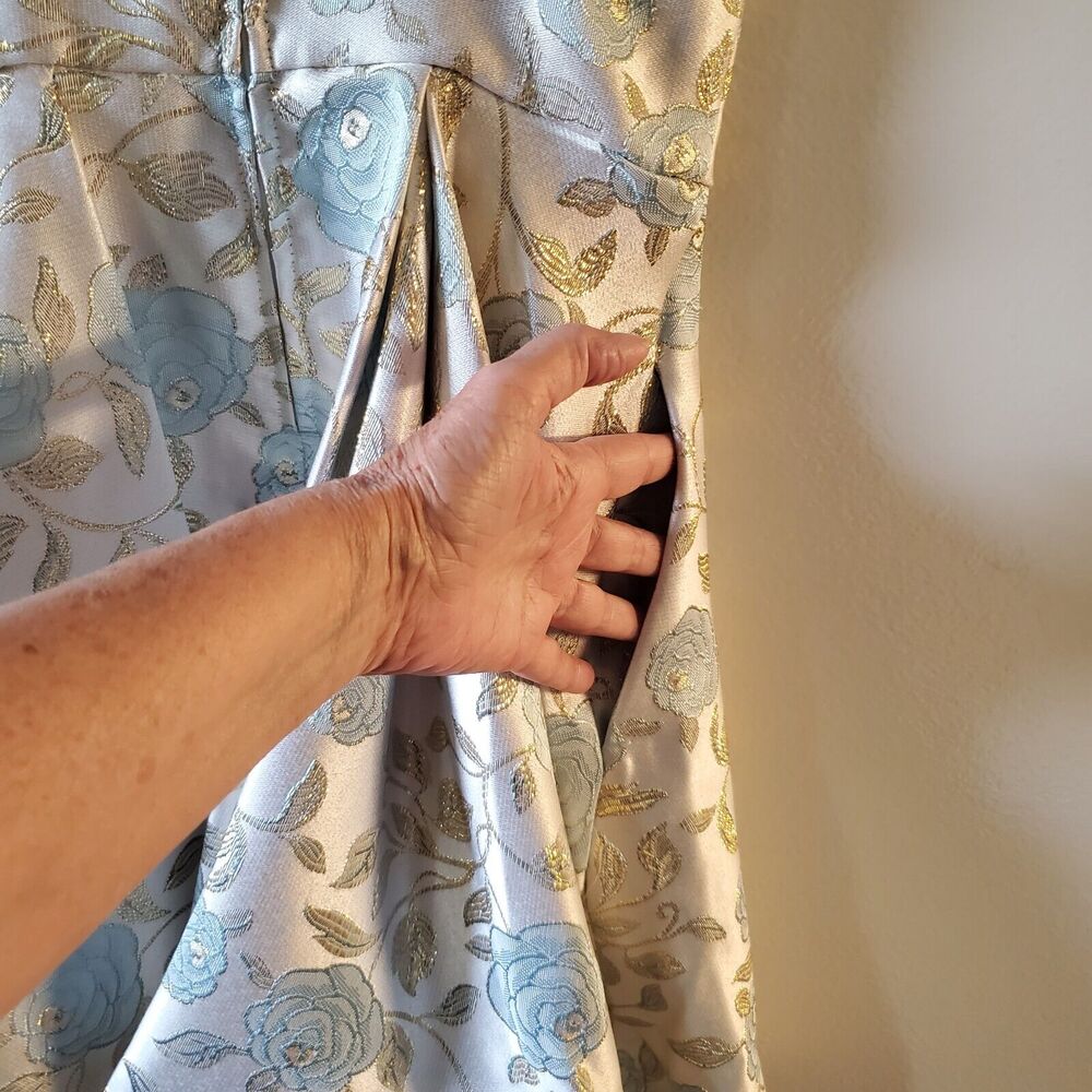 B Darlin Juniors' Metallic Jacquard Dress Sz 5 6 Fairy Cottage Princess Core - Picture 11 of 16